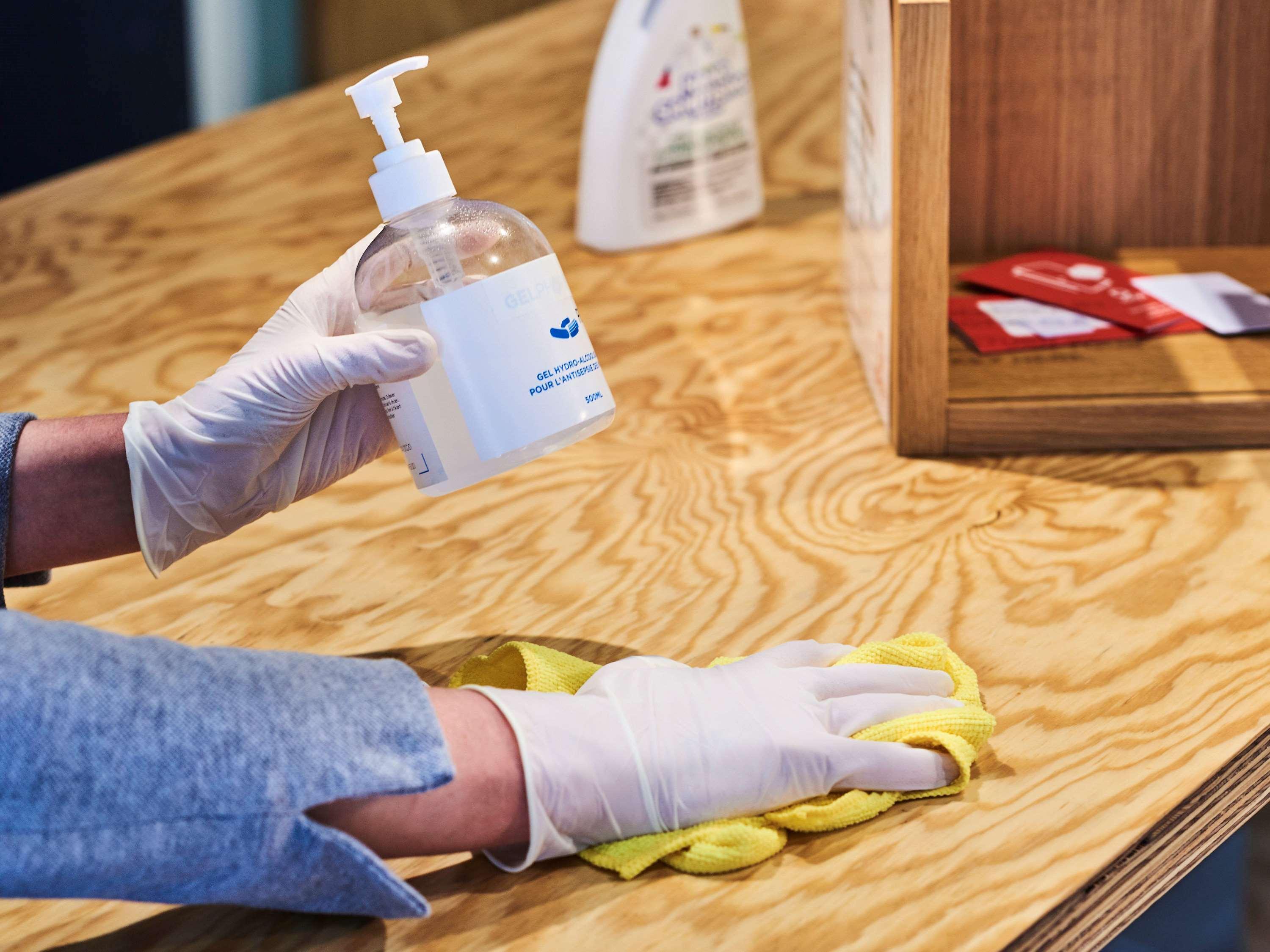 Novotel Chennai Sipcot Exterior photo Disinfection of a table with a disinfectant